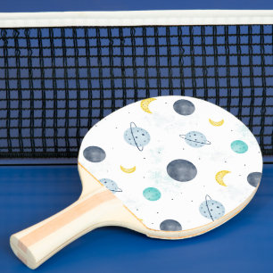 Wasserfarbenblau-Planet-Muster Tischtennis Schläger