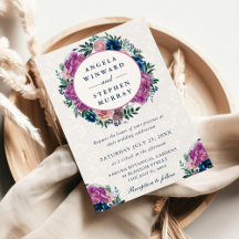 Wasserfarbenblau und Lila Sommerreath-Hochzeit