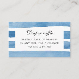 Wasserfarbenblaue Wasserstreifen. Diaper Raffle Begleitkarte