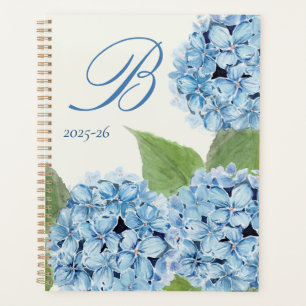 Wasserfarbenblaues Hydrangea mit Initial Planer