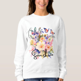 Wasserfarbenblüte mit Schmetterlingen Sweatshirt