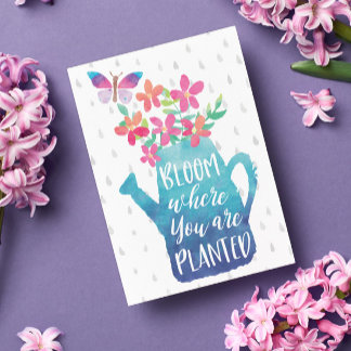 Wasserfarbenblüte, wo Sie gepflanzt werden Postkarte