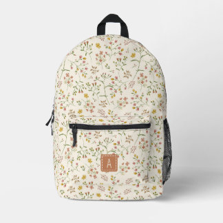 Wasserfarbenblüten Muster mit Monogramm Bedruckter Rucksack