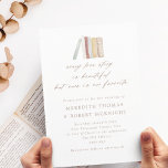 Wasserfarbenbücher für jede Liebe Einladung<br><div class="desc">Eine charmante Hochzeitseinladung perfekt für eine Hochzeit mit Büchern oder Bibliotheken. Das Design zeigt eine Aquarellbilder in neutralen Erdtönen,  und das beliebte Zitat "Jede Liebe ist schön,  aber unsere ist unser Favorit" im modernen Kalligraphie-Schriftart. Personalisieren Sie Ihre Details in dunkelbrauner Farbe. Das Gegenteil ist in solidem,  staubblauem Grün.</div>