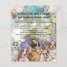 Wasserfarbendesign Dog Walker Pet Sitting Business Flyer