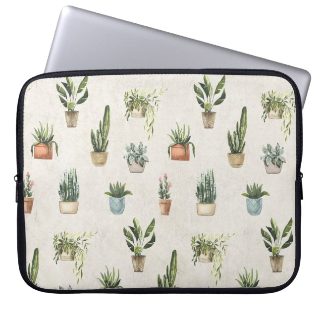 Wasserfarbendesign für gepunktete Pflanze Laptopschutzhülle (Vorderseite)