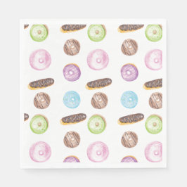 WasserfarbenDonuts Handgemalt Gemustert Serviette