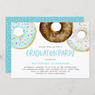 WasserfarbenDonuts mit Sprinkles Graduation Party Einladung