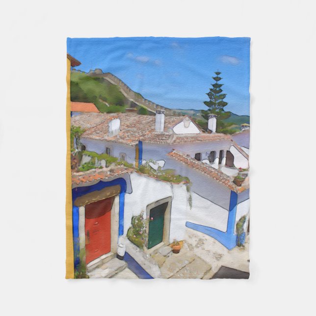 Wasserfarbendorf Fleecedecke (Vorderseite)
