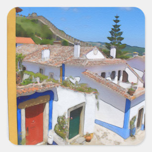 Wasserfarbendorf Quadratischer Aufkleber