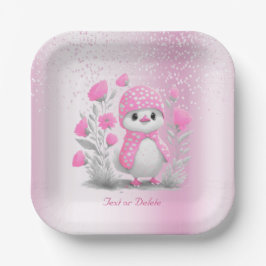 Wasserfarbenduck Rosa, florale Papierplatte Pappteller