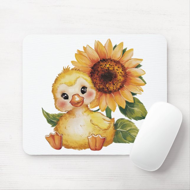 Wasserfarbenduckeln mit Sonnenblume Mousepad (Mit Mouse)