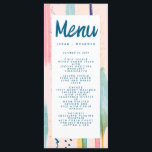 Wasserfarbene Abstrakte Brush-Hochzeit Menükarte<br><div class="desc">Wasserfarbene Abstrakte Brush-Hochzeit</div>