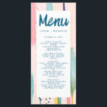 Wasserfarbene Abstrakte Brush-Hochzeit Menükarte<br><div class="desc">Wasserfarbene Abstrakte Brush-Hochzeit</div>