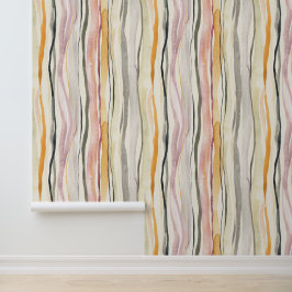 Wasserfarbene, Abstrakte, ebene Wavy Strips Tapete