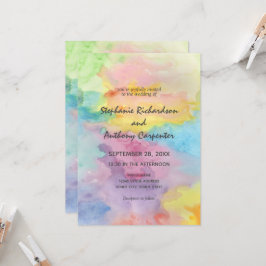 Wasserfarbene Abstrakte Whimsical-Funke Hochzeit Einladung