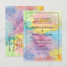 Wasserfarbene Abstrakte Whimsical-Funke Hochzeit Einladungspostkarte