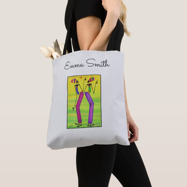 Wasserfarbene afrikanische Kunstfreude und Glück Tasche (Von Nahem)