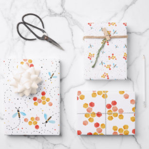Wasserfarbene Biene  Geschenkpapier Set