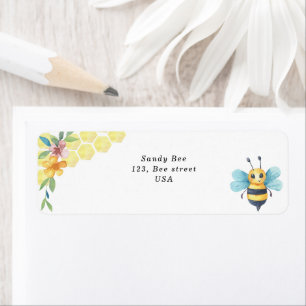 Wasserfarbene Bienen und Honigwaben