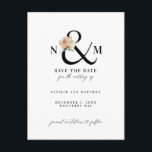 Wasserfarbene Blattampersand Save the Date Postkarte<br><div class="desc">Wasserfarbene Blattahmen und Save the Date.</div>