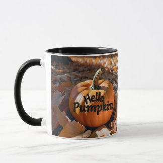 Wasserfarbene Blätter Pumpkin Kaffeegenuss Tasse