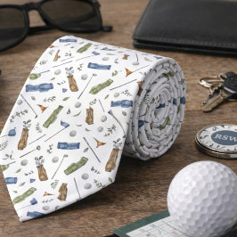 Wasserfarbene Blau Grün Golf Muster Krawatte