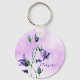 Wasserfarbene Bluebells auf ultra violet hinzufüge Schlüsselanhänger