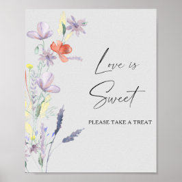Wasserfarbene blühende Liebe ist süß nehmen eine L Poster