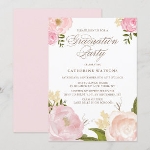 Wasserfarbene Blume Abschluss Einladung