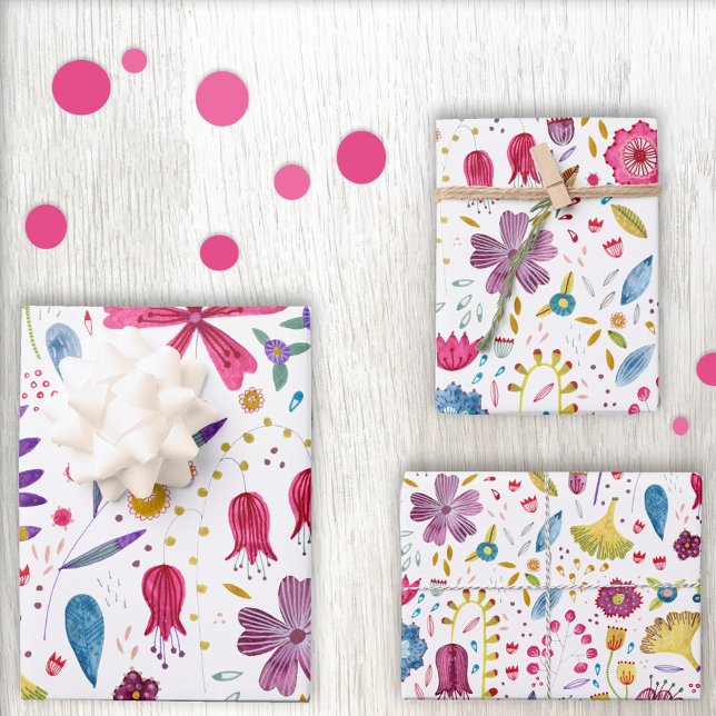 Wasserfarbene Blume Botanisch Geschenkpapier Set (Von Creator hochgeladen)