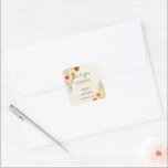 Wasserfarbene Blume Botanische Hochzeit danke Quadratischer Aufkleber<br><div class="desc">Rustikale botanische Aquarellfarben Blume botanische Hochzeit Danke Ihnen Aufkleber. Für Frühling,  Sommer,  Herbst oder Winterhochzeit. Sie können einfach Ihren eigenen Text hinzufügen,  um es sehr persönlich und einzigartig zu machen.</div>