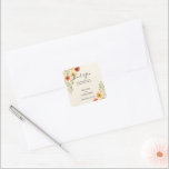 Wasserfarbene Blume Botanische Hochzeit danke Quadratischer Aufkleber<br><div class="desc">Rustikale botanische Aquarellfarben Blume botanische Hochzeit Danke Ihnen Aufkleber. Für Frühling,  Sommer,  Herbst oder Winterhochzeit. Sie können einfach Ihren eigenen Text hinzufügen,  um es sehr persönlich und einzigartig zu machen.</div>