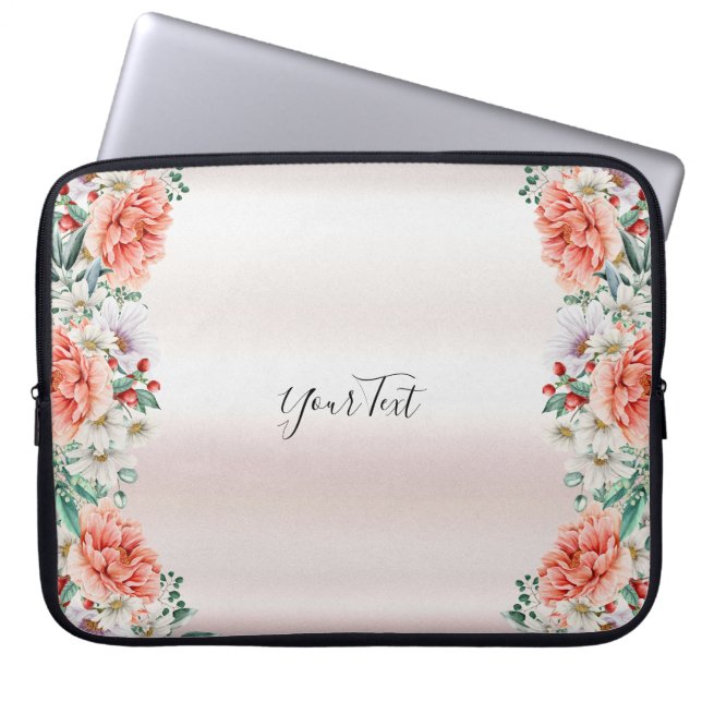 Wasserfarbene Blume Laptop-Sieb Laptopschutzhülle (Vorderseite)