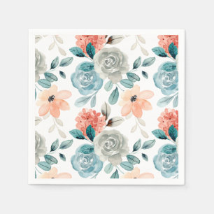 Wasserfarbene Blumen Elegante Hochzeit Serviette