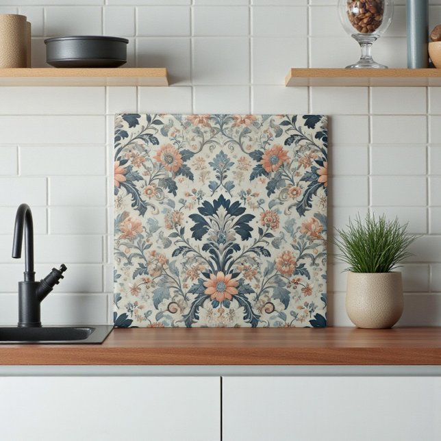 Wasserfarbene Blumen Elegantes Frühjahrsdesign Fliese (Watercolor Floral Elegant Spring Design Ceramic Tile)