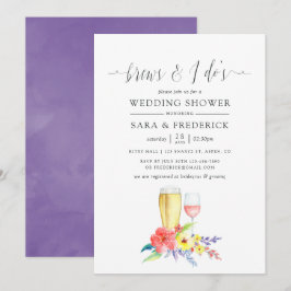 Wasserfarbene Blumenbrauen vor dem I Dos Einladung