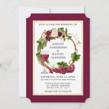 Wasserfarbene Blumentrauben Wreath Burgund Hochzei