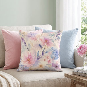 Wasserfarbene Blumenvision Kissen