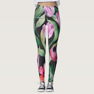 Wasserfarbene Blüten, nahtlos schönes Muster. Leggings