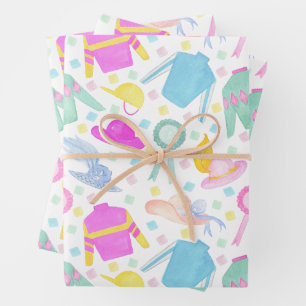 Wasserfarbene Derby Jerseys & Hats Geschenkpapier Set