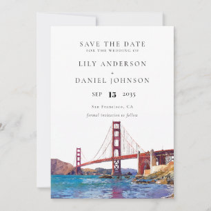 Wasserfarbene Destination Hochzeit in San Francisc Save The Date