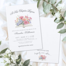Wasserfarbene elegante Floral-Hochzeitsdusche Buch