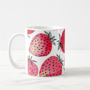 Wasserfarbene Erdbeeren Muster. Kaffeetasse