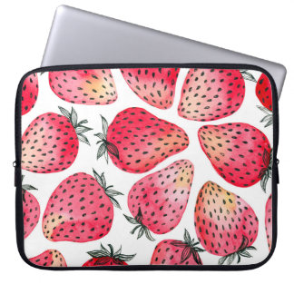 Wasserfarbene Erdbeeren Muster. Laptopschutzhülle