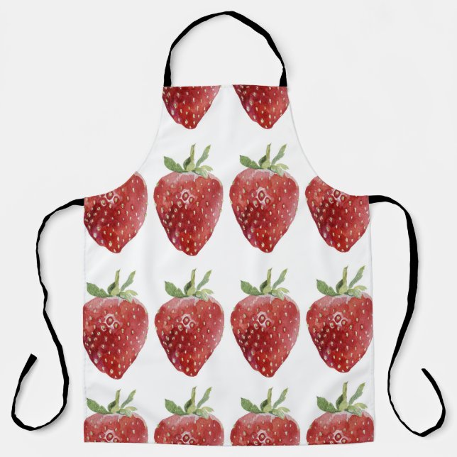 Wasserfarbene Erdbeeren: nahtloses Muster Schürze (Vorderseite)