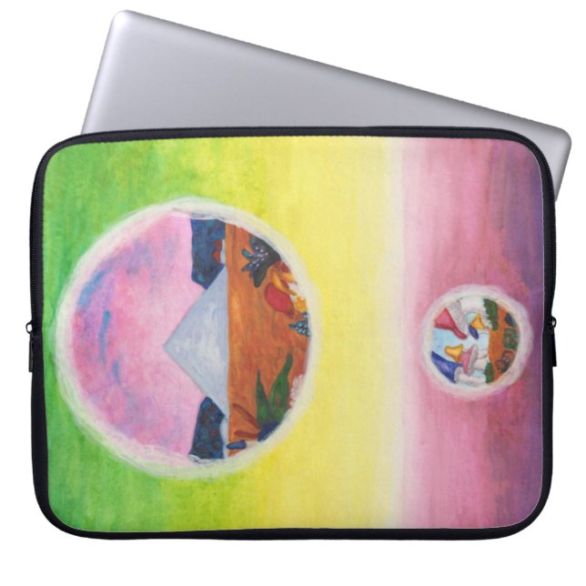 Wasserfarbene Fantasy Dimensions Pyramide Dream We Laptopschutzhülle (Vorderseite)