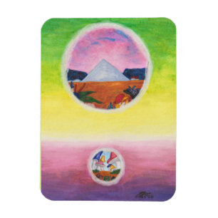 Wasserfarbene Fantasy Dimensions Pyramide Dream We Magnet
