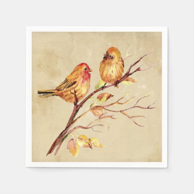 Wasserfarbene Finch Bird Wilhelm Tell Serviette (Vorderseite)