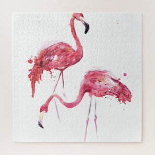 Wasserfarbene Flamingos, elegantes Design.